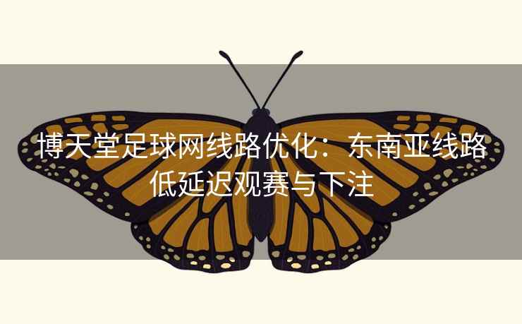 博天堂足球网线路优化：东南亚线路低延迟观赛与下注